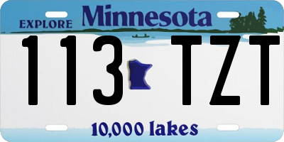 MN license plate 113TZT