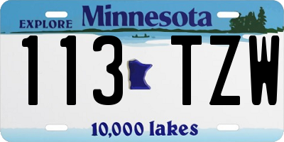 MN license plate 113TZW
