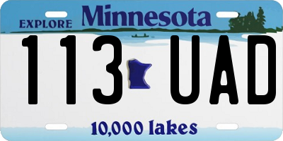 MN license plate 113UAD