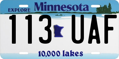 MN license plate 113UAF