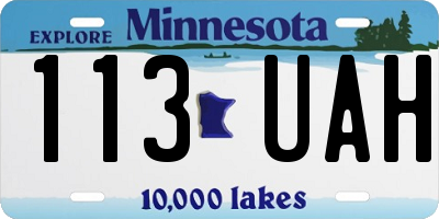 MN license plate 113UAH