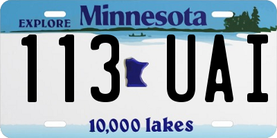 MN license plate 113UAI