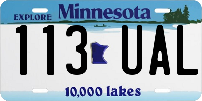 MN license plate 113UAL