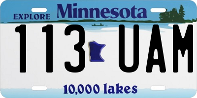 MN license plate 113UAM