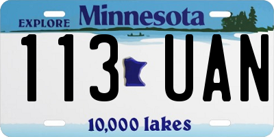 MN license plate 113UAN