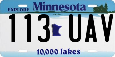 MN license plate 113UAV