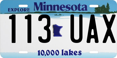 MN license plate 113UAX
