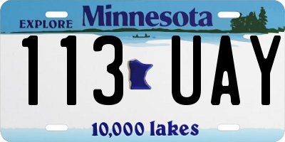 MN license plate 113UAY