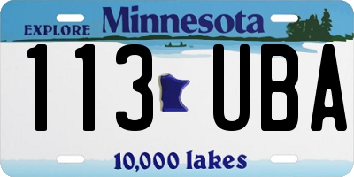 MN license plate 113UBA