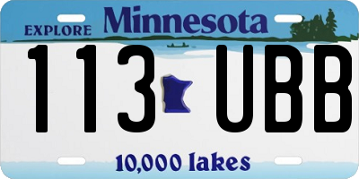 MN license plate 113UBB