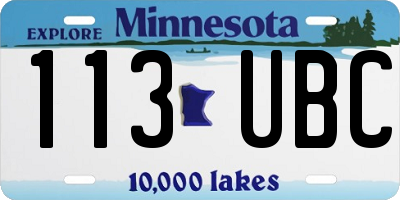 MN license plate 113UBC