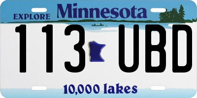 MN license plate 113UBD