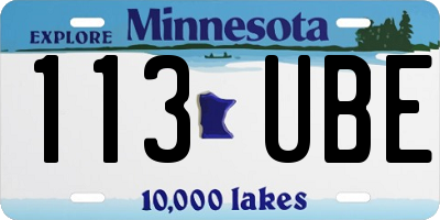 MN license plate 113UBE