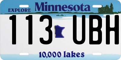 MN license plate 113UBH