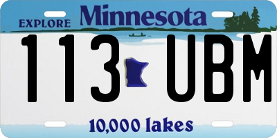 MN license plate 113UBM