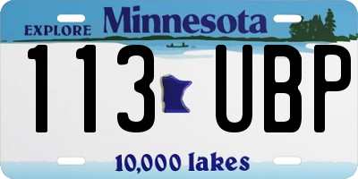 MN license plate 113UBP