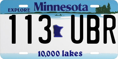 MN license plate 113UBR
