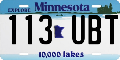 MN license plate 113UBT