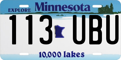 MN license plate 113UBU