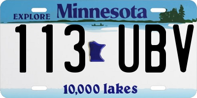 MN license plate 113UBV