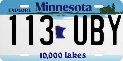 MN license plate 113UBY
