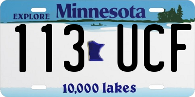 MN license plate 113UCF