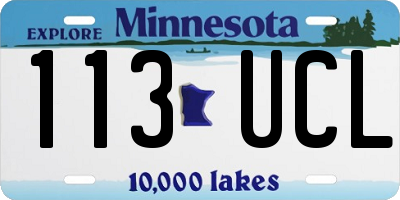 MN license plate 113UCL