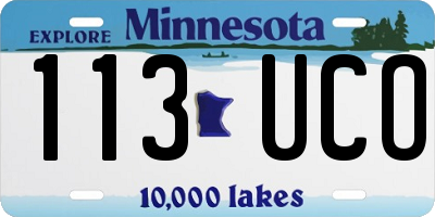MN license plate 113UCO