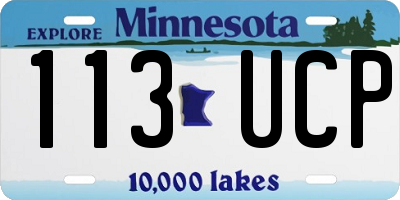 MN license plate 113UCP