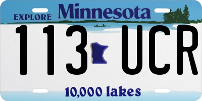 MN license plate 113UCR