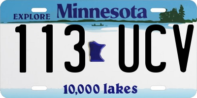 MN license plate 113UCV
