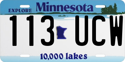 MN license plate 113UCW