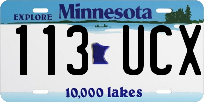 MN license plate 113UCX