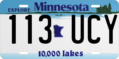 MN license plate 113UCY