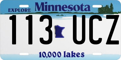 MN license plate 113UCZ