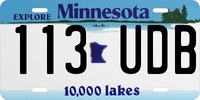 MN license plate 113UDB