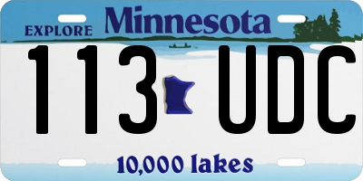 MN license plate 113UDC