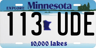 MN license plate 113UDE