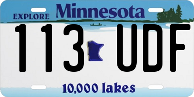 MN license plate 113UDF