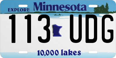 MN license plate 113UDG