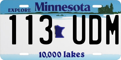 MN license plate 113UDM
