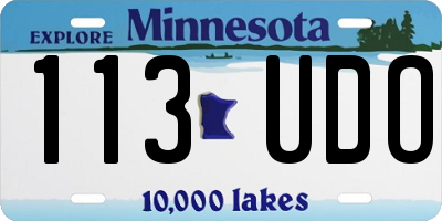 MN license plate 113UDO