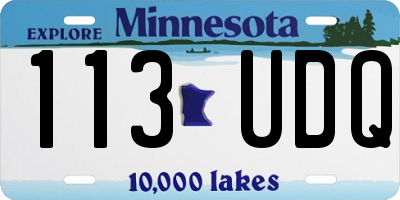 MN license plate 113UDQ