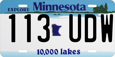 MN license plate 113UDW