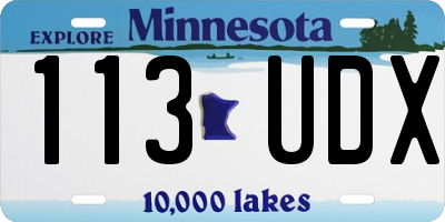 MN license plate 113UDX