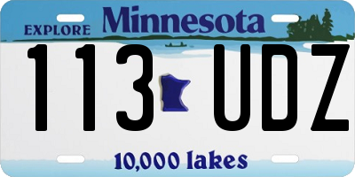 MN license plate 113UDZ