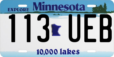 MN license plate 113UEB