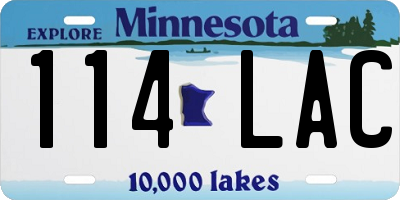 MN license plate 114LAC