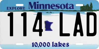 MN license plate 114LAD