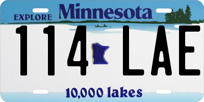 MN license plate 114LAE